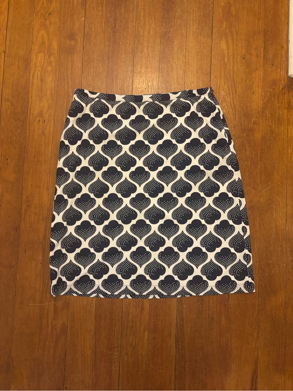 Boden Black and White Printed Pencil Skirt